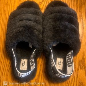 Black UGGS Australia "Fluff Yeah" Slides Pre Owned